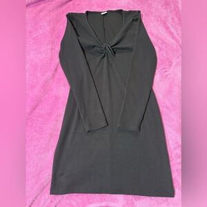 Elegant Black Long Sleeve Dress #519